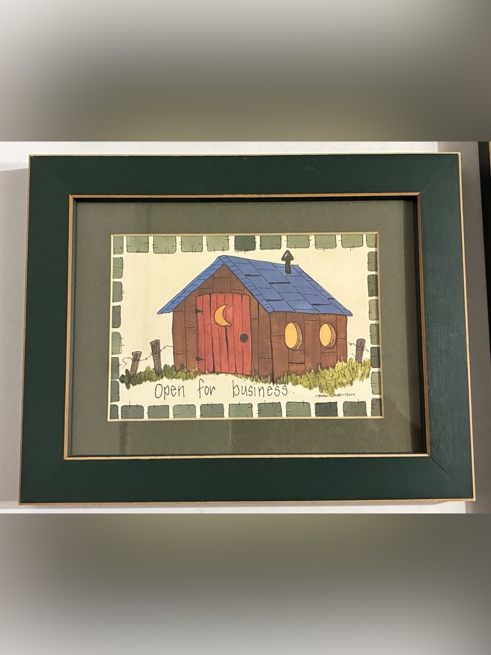 Open for Business Wall Art - Carol Robinson Outhouse Print